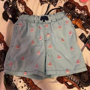 Kids Swim Trunks with Shark Print
